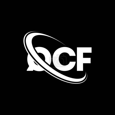 Ilustración de Logo de QCF. Carta QCF. Diseño del logotipo de la letra QCF. Logotipo inicial de QCF vinculado con el círculo y el logotipo del monograma en mayúsculas. Tipografía QCF para marca tecnológica, empresarial e inmobiliaria. - Imagen libre de derechos