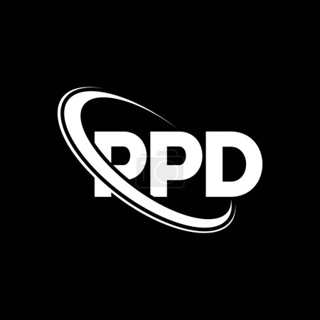 Illustration for PPD logo. PPD letter. PPD letter logo design. Initials PPD logo linked with circle and uppercase monogram logo. PPD typography for technology, business and real estate brand. - Royalty Free Image