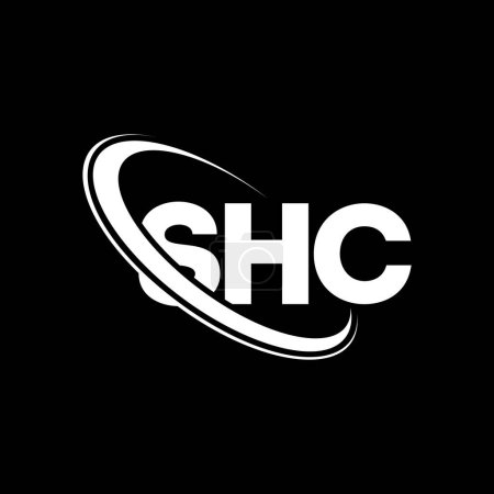 Illustration for SHC logo. SHC letter. SHC letter logo design. Initials SHC logo linked with circle and uppercase monogram logo. SHC typography for technology, business and real estate brand. - Royalty Free Image