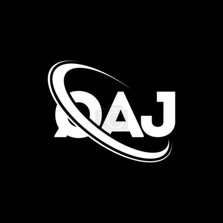Ilustración de Logo de QAJ. Carta de QAJ. Diseño del logotipo de la letra QAJ. Inicial logo QAJ vinculado con el círculo y el logotipo del monograma en mayúsculas. Tipografía QAJ para marca tecnológica, empresarial e inmobiliaria. - Imagen libre de derechos