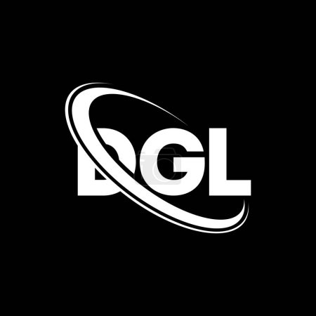 Ilustración de Logo de la DGL. Carta de la DGL. Diseño del logotipo de la letra DGL. Logotipo inicial de DGL vinculado con el círculo y el logotipo del monograma en mayúsculas. Tipografía DGL para marca tecnológica, empresarial e inmobiliaria. - Imagen libre de derechos