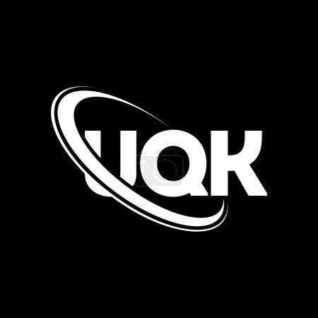 Ilustración de Logotipo UQK. Carta UQK. Diseño del logotipo de la letra UQK. Inicial logotipo de UQK vinculado con el círculo y el logotipo del monograma en mayúsculas. Tipografía UQK para marca tecnológica, empresarial e inmobiliaria. - Imagen libre de derechos