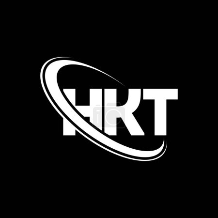 Illustration for HKT logo. HKT letter. HKT letter logo design. Initials HKT logo linked with circle and uppercase monogram logo. HKT typography for technology, business and real estate brand. - Royalty Free Image