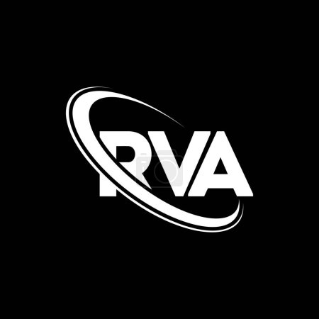 Ilustración de Logotipo RVA. Carta de RVA. Diseño del logotipo de la carta RVA. Logotipo inicial del RVA vinculado con el círculo y el logotipo del monograma en mayúsculas. Tipografía RVA para marca tecnológica, empresarial e inmobiliaria. - Imagen libre de derechos