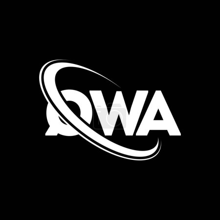 Téléchargez les illustrations : Logo QWA. Lettre QWA. QWA lettre logo design. Initiales Logo QWA lié au logo monogramme cercle et majuscule. Typographie QWA pour la marque technologique, commerciale et immobilière. - en licence libre de droit