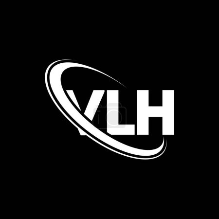 Ilustración de Logotipo VLH. Carta VLH. Diseño del logotipo de la letra VLH. Inicial logotipo VLH vinculado con el círculo y el logotipo del monograma en mayúsculas. Tipografía VLH para marca tecnológica, empresarial e inmobiliaria. - Imagen libre de derechos