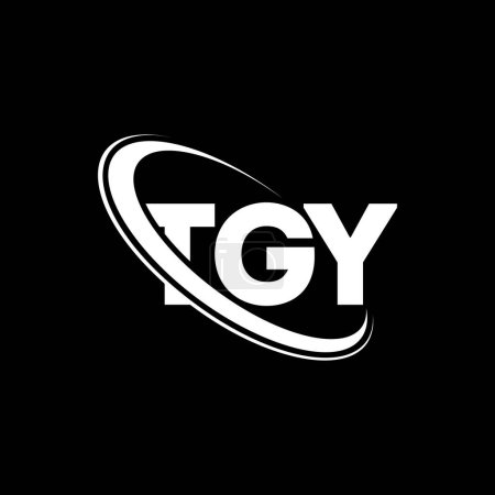 Illustration for TGY logo. TGY letter. TGY letter logo design. Initials TGY logo linked with circle and uppercase monogram logo. TGY typography for technology, business and real estate brand. - Royalty Free Image