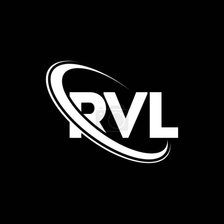 Ilustración de Logotipo RVL. Carta de la RVL. Diseño del logotipo de la letra RVL. Logotipo inicial de RVL vinculado con el círculo y el logotipo del monograma en mayúsculas. Tipografía RVL para marca tecnológica, empresarial e inmobiliaria. - Imagen libre de derechos