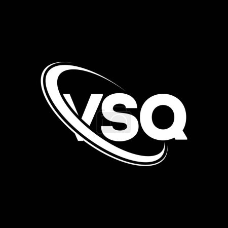 Téléchargez les illustrations : Logo VSQ. Lettre de la VSQ. VSQ lettre logo design. Initiales logo VSQ lié avec cercle et logo monogramme majuscule. typographie VSQ pour la technologie, les affaires et la marque immobilière. - en licence libre de droit