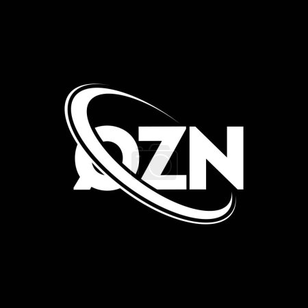 Ilustración de Logotipo QZN. Carta QZN. Diseño del logotipo de la letra QZN. Logotipo inicial QZN vinculado con el círculo y el logotipo del monograma en mayúsculas. Tipografía QZN para marca tecnológica, empresarial e inmobiliaria. - Imagen libre de derechos