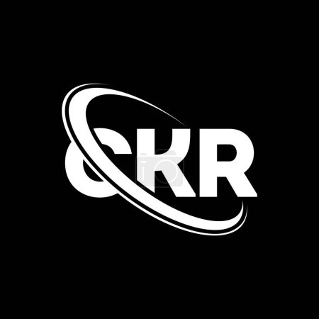 Ilustración de Logo de CKR. Carta de la CKR. Diseño del logotipo de la letra CKR. Logotipo inicial de CKR vinculado con el logotipo del círculo y del monograma en mayúsculas. Tipografía CKR para marca tecnológica, empresarial e inmobiliaria. - Imagen libre de derechos