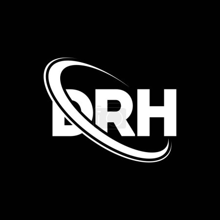 Illustration for DRH logo. DRH letter. DRH letter logo design. Initials DRH logo linked with circle and uppercase monogram logo. DRH typography for technology, business and real estate brand. - Royalty Free Image