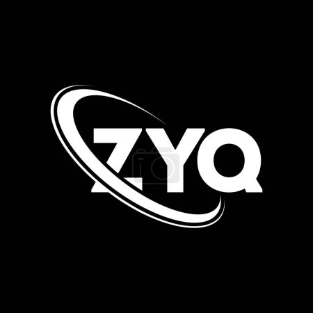 Illustration for ZYQ logo. ZYQ letter. ZYQ letter logo design. Initials ZYQ logo linked with circle and uppercase monogram logo. ZYQ typography for technology, business and real estate brand. - Royalty Free Image