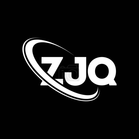 Ilustración de Logotipo ZJQ. Carta de ZJQ. Diseño del logotipo de la letra ZJQ. Inicial logotipo de ZJQ vinculado con el círculo y el logotipo del monograma en mayúsculas. Tipografía ZJQ para marca tecnológica, empresarial e inmobiliaria. - Imagen libre de derechos