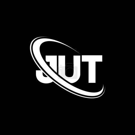 Ilustración de Logo de JUT. Carta de JUT. Diseño del logotipo de la letra JUT. Logo inicial de JUT vinculado con el logotipo del círculo y del monograma en mayúsculas. Tipografía JUT para marca tecnológica, empresarial e inmobiliaria. - Imagen libre de derechos