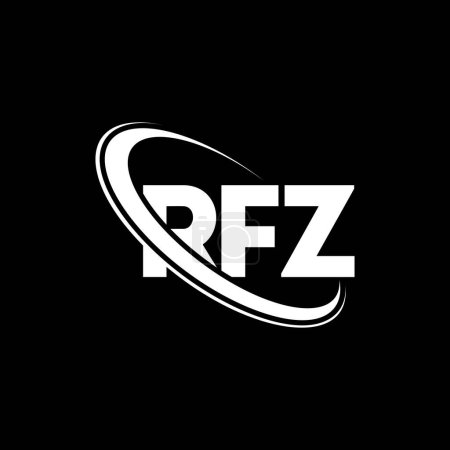 Illustration for RFZ logo. RFZ letter. RFZ letter logo design. Initials RFZ logo linked with circle and uppercase monogram logo. RFZ typography for technology, business and real estate brand. - Royalty Free Image