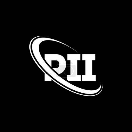 Ilustración de Logo PII. Carta PII. Diseño del logotipo de la letra PII. Logotipo inicial de la PII vinculado con el círculo y el logotipo del monograma en mayúsculas. Tipografía PII para marca tecnológica, empresarial e inmobiliaria. - Imagen libre de derechos