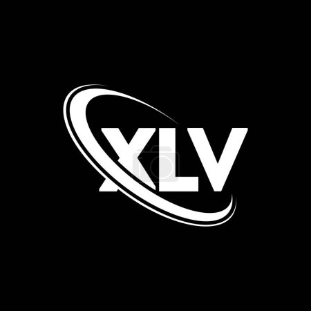 Ilustración de Logo XLV. Carta XLV. Diseño del logotipo de la letra XLV. Logo inicial de XLV vinculado con el logotipo del círculo y del monograma en mayúsculas. Tipografía XLV para marca tecnológica, empresarial e inmobiliaria. - Imagen libre de derechos