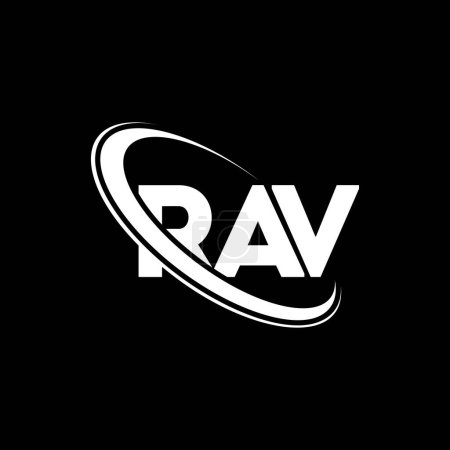 Téléchargez les illustrations : Logo RAV. Lettre RAV. RAV lettre logo design. Initiales Logo RAV lié au logo monogramme cercle et majuscule. Typographie RAV pour la marque technologique, commerciale et immobilière. - en licence libre de droit