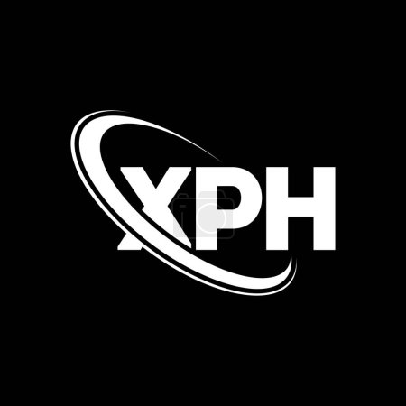 Illustration for XPH logo. XPH letter. XPH letter logo design. Initials XPH logo linked with circle and uppercase monogram logo. XPH typography for technology, business and real estate brand. - Royalty Free Image