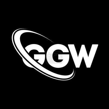Illustration for GGW logo. GGW letter. GGW letter logo design. Initials GGW logo linked with circle and uppercase monogram logo. GGW typography for technology, business and real estate brand. - Royalty Free Image