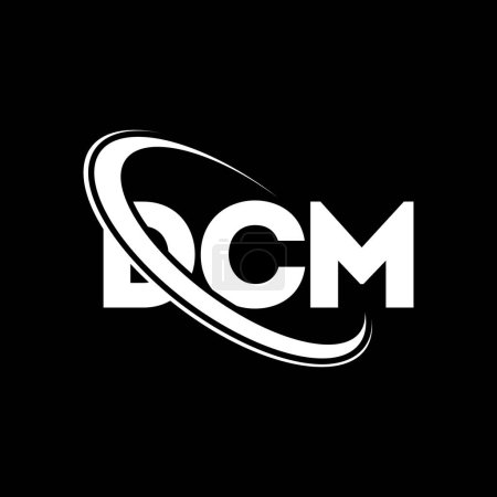 Ilustración de Logo de DCM. Carta de la DCM. Diseño del logotipo de la letra DCM. Logo inicial de DCM vinculado con el logotipo del círculo y del monograma en mayúsculas. Tipografía DCM para marca tecnológica, empresarial e inmobiliaria. - Imagen libre de derechos