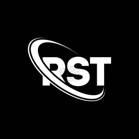 Ilustración de Logotipo RST. Carta RST. Diseño del logotipo de la letra RST. Logotipo inicial RST vinculado con el círculo y el logotipo del monograma en mayúsculas. Tipografía RST para marca tecnológica, empresarial e inmobiliaria. - Imagen libre de derechos