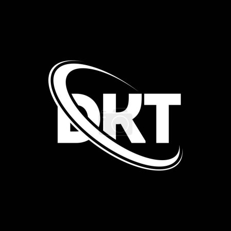 Illustration for DKT logo. DKT letter. DKT letter logo design. Initials DKT logo linked with circle and uppercase monogram logo. DKT typography for technology, business and real estate brand. - Royalty Free Image