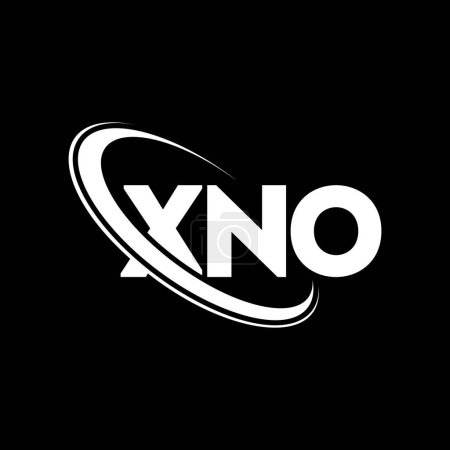 Illustration for XNO logo. XNO letter. XNO letter logo design. Initials XNO logo linked with circle and uppercase monogram logo. XNO typography for technology, business and real estate brand. - Royalty Free Image