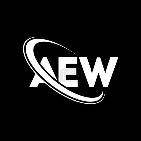 Ilustración de AEW logo. AEW letter. AEW letter logo design. Initials AEW logo linked with circle and uppercase monogram logo. AEW typography for technology, business and real estate brand. - Imagen libre de derechos