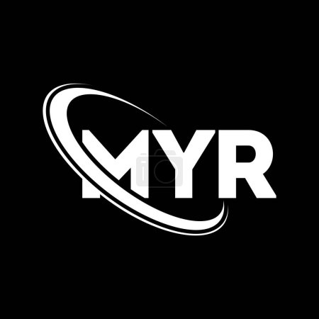 Illustration for MYR logo. MYR letter. MYR letter logo design. Initials MYR logo linked with circle and uppercase monogram logo. MYR typography for technology, business and real estate brand. - Royalty Free Image
