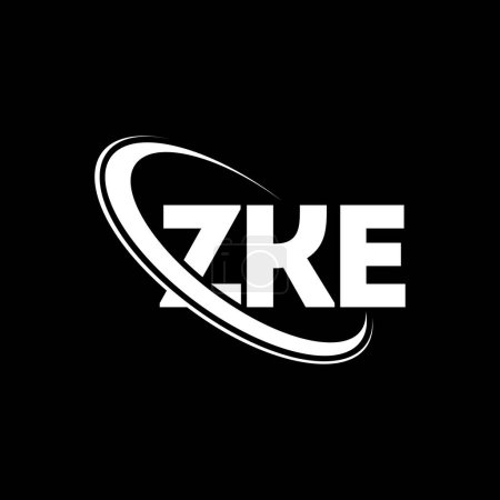 Téléchargez les photos : Logo ZKE. Lettre de ZKE. Logo lettre ZKE design. Initiales Logo ZKE lié au logo monogram cercle et majuscule. Typographie ZKE pour la marque technologique, commerciale et immobilière. - en image libre de droit