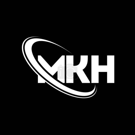 Illustration for MKH logo. MKH letter. MKH letter logo design. Initials MKH logo linked with circle and uppercase monogram logo. MKH typography for technology, business and real estate brand. - Royalty Free Image