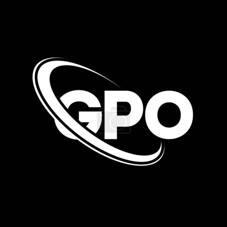 Ilustración de Logo de GPO. Carta de GPO. Diseño del logotipo de la letra GPO. Logotipo inicial de GPO vinculado con el logotipo del círculo y del monograma en mayúsculas. Tipografía de GPO para marca tecnológica, empresarial e inmobiliaria. - Imagen libre de derechos