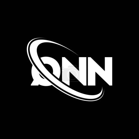 Ilustración de Logo de QNN. Carta QNN. Diseño del logotipo de la letra QNN. Inicial logo QNN vinculado con círculo y logo monograma en mayúsculas. Tipografía QNN para marca tecnológica, empresarial e inmobiliaria. - Imagen libre de derechos