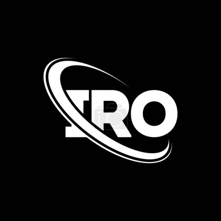 Ilustración de Logo de IRO. Carta del IRO. Diseño del logotipo de la letra IRO. Logo de IRO inicial vinculado con el logotipo del círculo y del monograma en mayúsculas. Tipografía IRO para marca tecnológica, empresarial e inmobiliaria. - Imagen libre de derechos