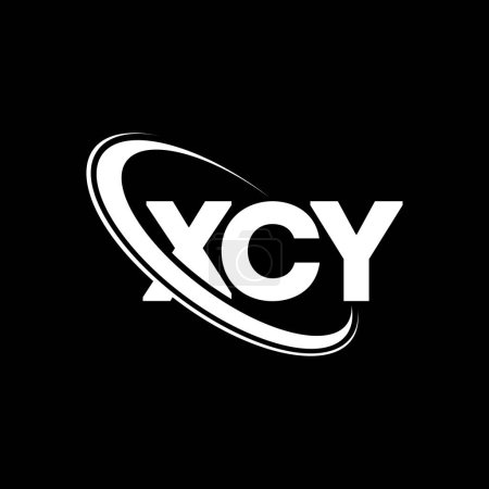 Illustration for XCY logo. XCY letter. XCY letter logo design. Initials XCY logo linked with circle and uppercase monogram logo. XCY typography for technology, business and real estate brand. - Royalty Free Image