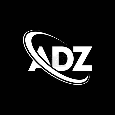 Illustration for ADZ logo. ADZ letter. ADZ letter logo design. Initials ADZ logo linked with circle and uppercase monogram logo. ADZ typography for technology, business and real estate brand. - Royalty Free Image