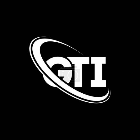 Illustration for GTI logo. GTI letter. GTI letter logo design. Initials GTI logo linked with circle and uppercase monogram logo. GTI typography for technology, business and real estate brand. - Royalty Free Image