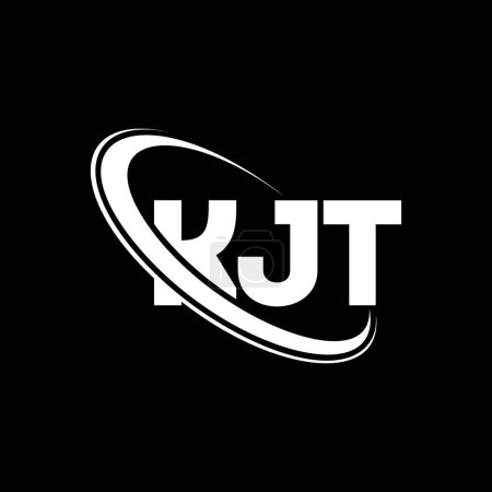Illustration for KJT logo. KJT letter. KJT letter logo design. Initials KJT logo linked with circle and uppercase monogram logo. KJT typography for technology, business and real estate brand. - Royalty Free Image