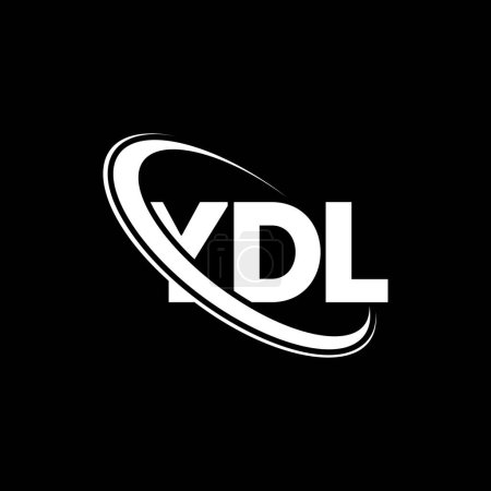 Ilustración de Logotipo YDL. Carta de YDL. Diseño del logotipo de la letra YDL. Logotipo inicial de YDL vinculado con el círculo y el logotipo del monograma en mayúsculas. Tipografía YDL para marca tecnológica, empresarial e inmobiliaria. - Imagen libre de derechos