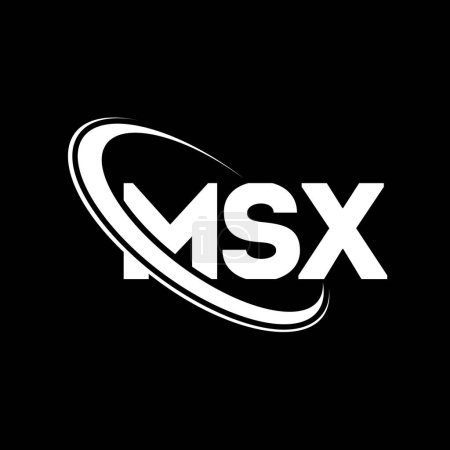 Illustration for MSX logo. MSX letter. MSX letter logo design. Initials MSX logo linked with circle and uppercase monogram logo. MSX typography for technology, business and real estate brand. - Royalty Free Image
