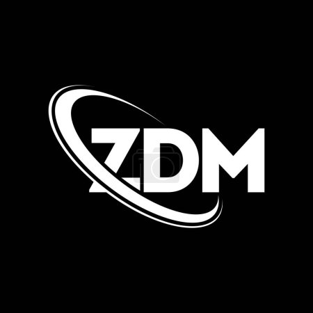 Ilustración de Logotipo ZDM. Carta ZDM. Diseño del logotipo de la letra ZDM. Logotipo inicial de ZDM vinculado con el círculo y el logotipo del monograma en mayúsculas. Tipografía ZDM para marca tecnológica, empresarial e inmobiliaria. - Imagen libre de derechos