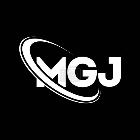 Illustration for MGJ logo. MGJ letter. MGJ letter logo design. Initials MGJ logo linked with circle and uppercase monogram logo. MGJ typography for technology, business and real estate brand. - Royalty Free Image