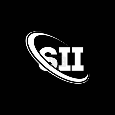 Illustration for SII logo. SII letter. SII letter logo design. Initials SII logo linked with circle and uppercase monogram logo. SII typography for technology, business and real estate brand. - Royalty Free Image