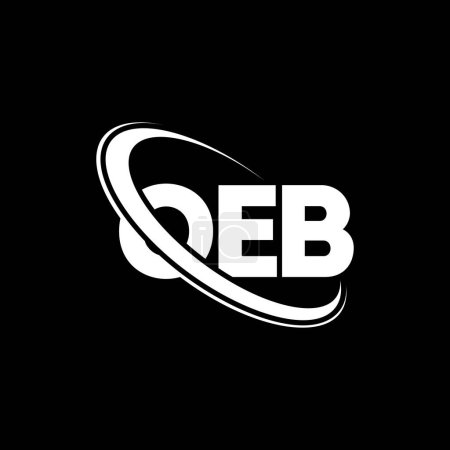 Illustration for OEB logo. OEB letter. OEB letter logo design. Initials OEB logo linked with circle and uppercase monogram logo. OEB typography for technology, business and real estate brand. - Royalty Free Image