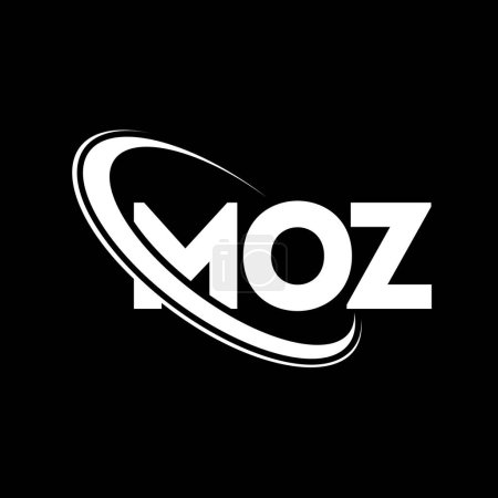 Illustration for MOZ logo. MOZ letter. MOZ letter logo design. Initials MOZ logo linked with circle and uppercase monogram logo. MOZ typography for technology, business and real estate brand. - Royalty Free Image