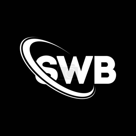 Ilustración de Logo SWB. Carta SWB. Diseño del logotipo de la letra SWB. Inicial logotipo SWB vinculado con el círculo y el logotipo monograma en mayúsculas. Tipografía SWB para marca tecnológica, empresarial e inmobiliaria. - Imagen libre de derechos