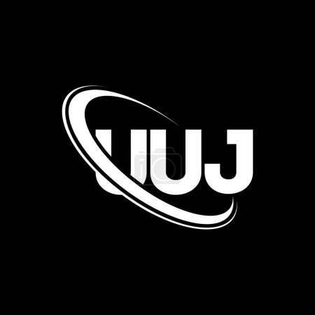 Ilustración de Logo de UUJ. Carta de la UUJ. Diseño del logotipo de la letra UUJ. Logo inicial de UUJ vinculado con el logotipo del círculo y del monograma en mayúsculas. Tipografía UUJ para marca tecnológica, empresarial e inmobiliaria. - Imagen libre de derechos
