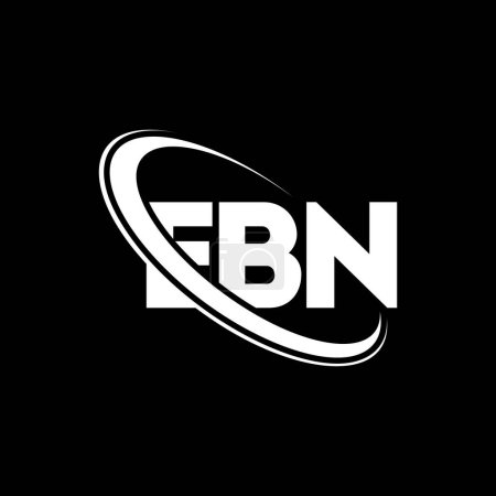 Illustration for EBN logo. EBN letter. EBN letter logo design. Initials EBN logo linked with circle and uppercase monogram logo. EBN typography for technology, business and real estate brand. - Royalty Free Image